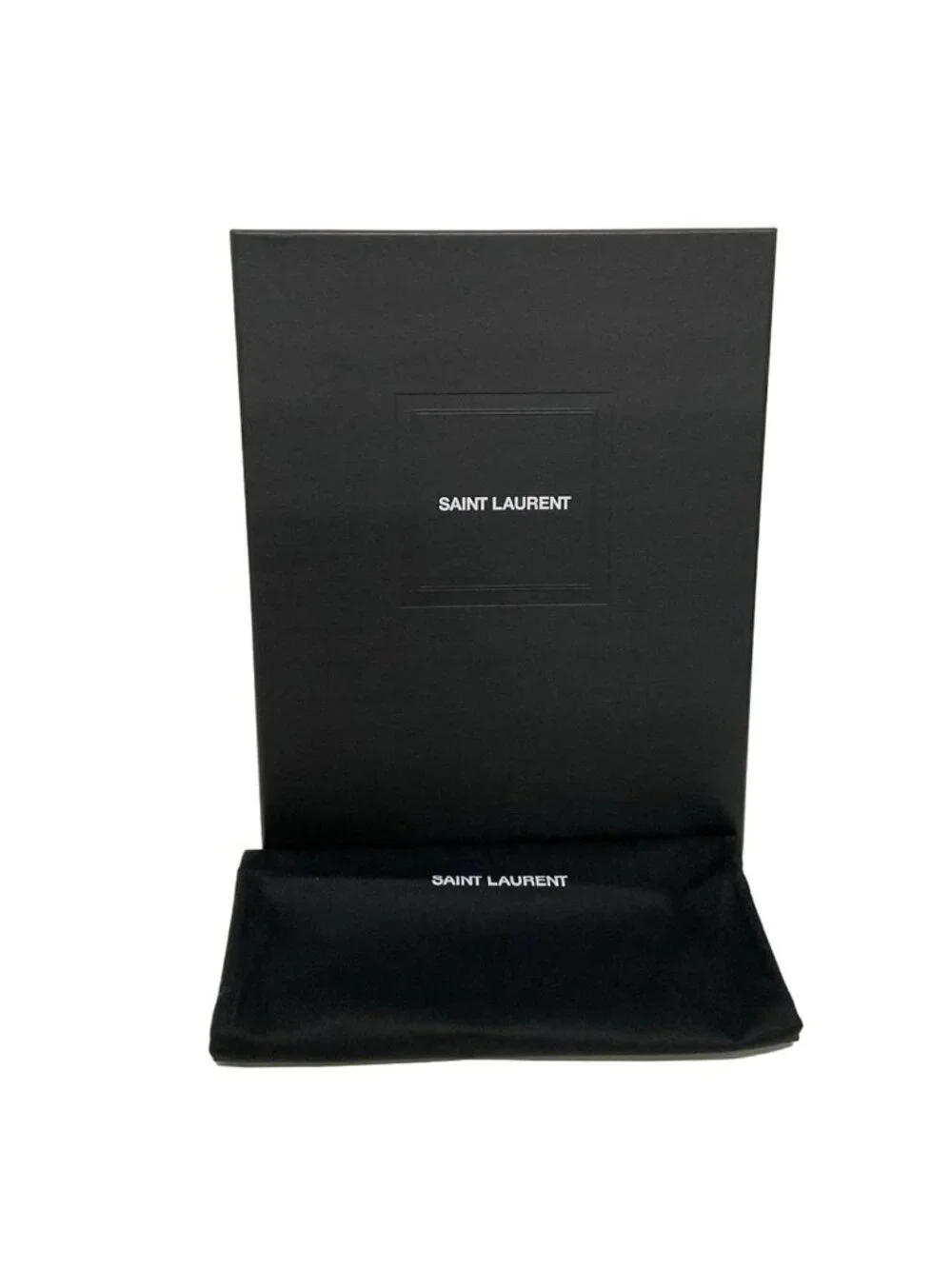 ★SOLD★ Saint Laurent Paris Clutch Pouch Rive Gauche White Black Leather - Picture 7 of 11